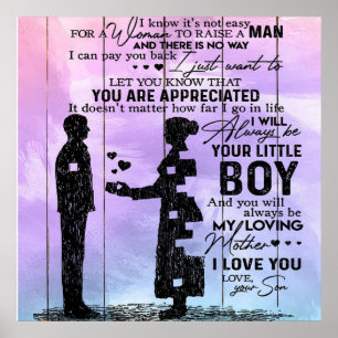Son to my Mama Letter, Mutter Geburtstagsgeschenk Poster