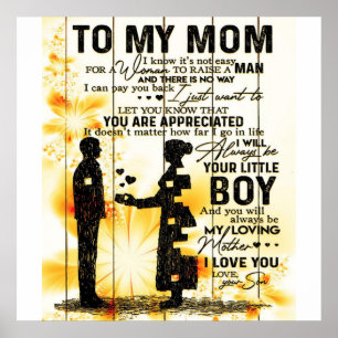 Son to my Mama Letter   Neues Geschenk für Wohnges Poster