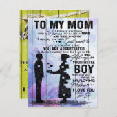 Son to my Mama Letter, Zuhause Decoration, Einladung (Vorne/Hinten)