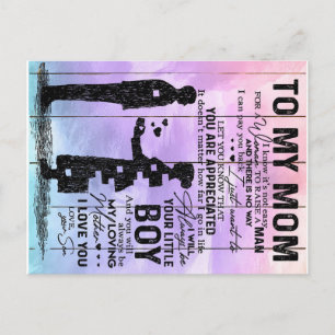 Son To My Mom Letter, Mother Birthday Gift Ankündigungspostkarte