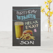 Son Trendy Chalk Board Effekt mit Bierverbrenner Karte (Gelbe Blume)