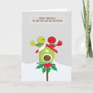 Son und sein Freund Bird Couple Weihnachten Karte