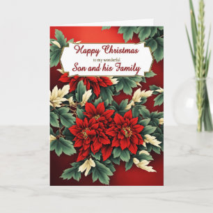 Son und seine Familie Weihnachten Poinsettias