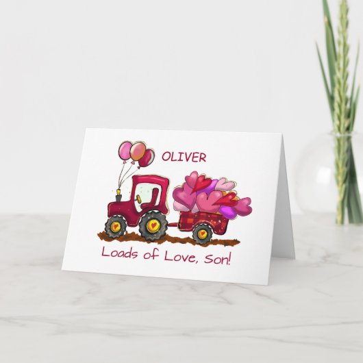 Son Valentinstag Loads Liebe und Herz Karte (Vorderseite)