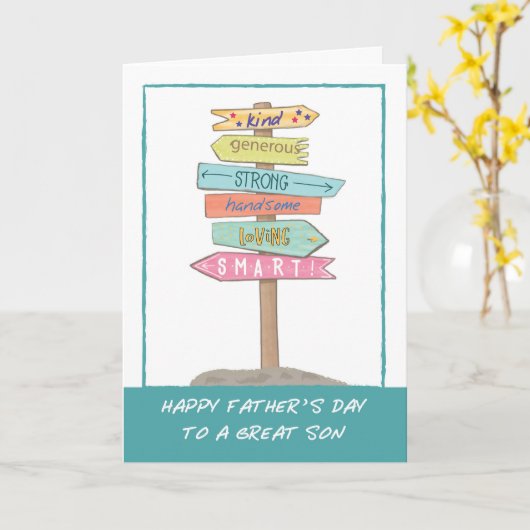 Son Vathers Day Fun Signieren Gute Qualität Phanta Karte (Gelbe Blume)