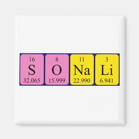 Sonali-Magnet für den periodischen Tabellennamen Magnet (Vorne)