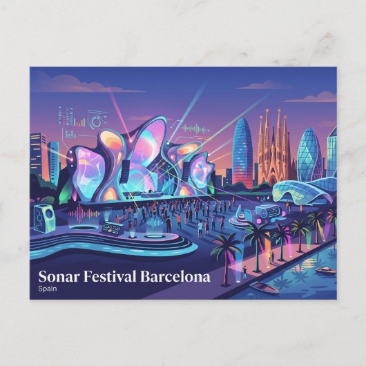Sonar Festival Barcelona Spanien Postkarte (Vorderseite)