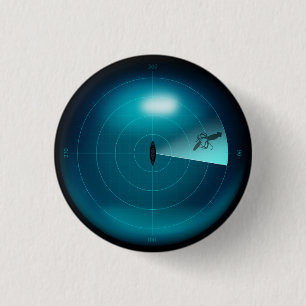 Sonarbild eines Kraken-Nautischen Steampunks Button