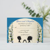 Sonata Custom Lesbian Wedding RSVP Cards Einladung (Stehend Vorderseite)