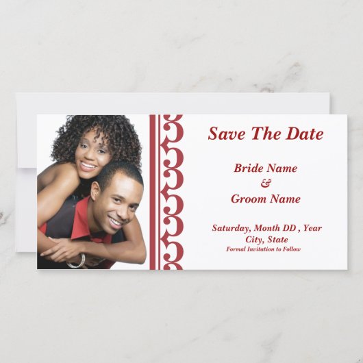 Sonata Red/White Save the Date (Vorderseite)