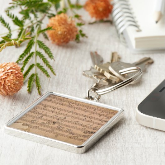 Sonate-Musik-Manuskript Beethovens Hammerklavier Schlüsselanhänger (Seite)