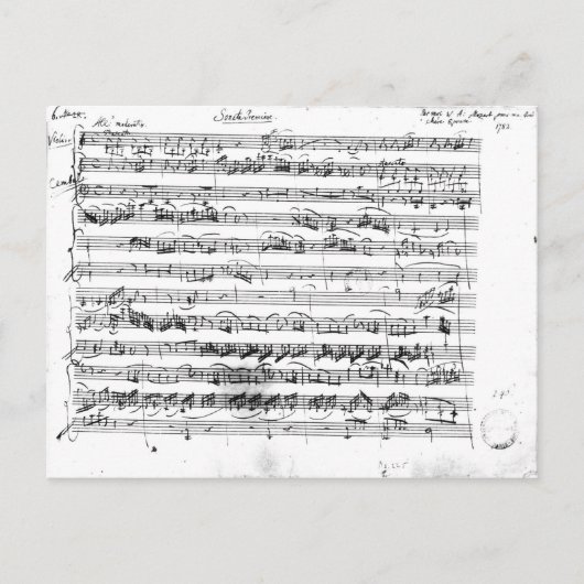 Sonate Premiere für Geige und Cembalo Postkarte (Vorderseite)