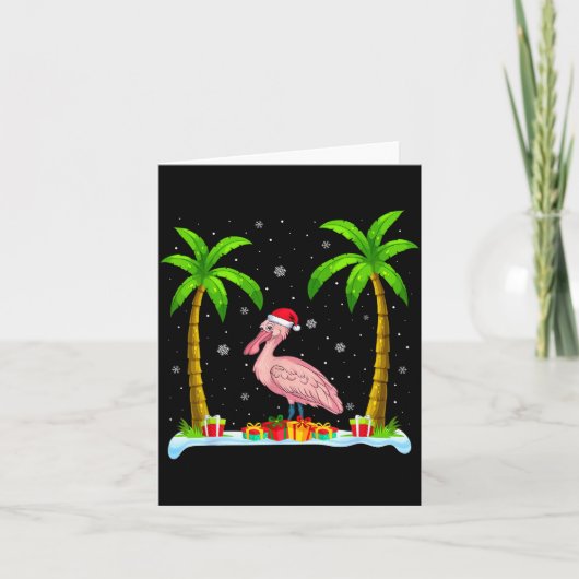 Sonbill Santa Hat Palm Tree Beach Xmas Pajama Karte (Vorderseite)