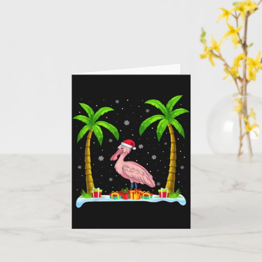 Sonbill Santa Hat Palm Tree Beach Xmas Pajama Karte (Gelbe Blume)