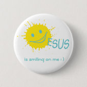 Sonburst Jesus Knopf Button (Vorderseite)