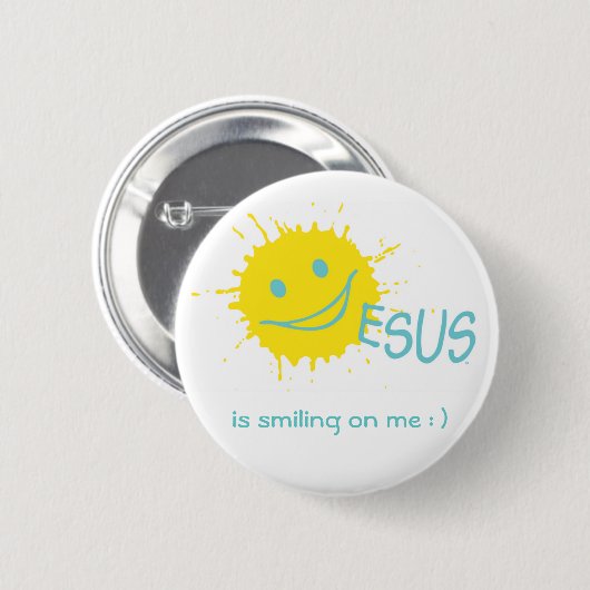 Sonburst Jesus Knopf Button (Vorne & Hinten)