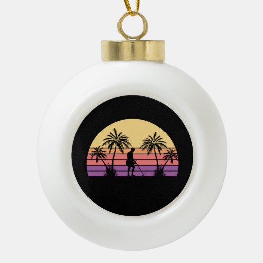 Sondeln Metal Detectorist Keramik Kugel-Ornament (Vorderseite)