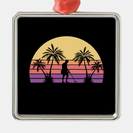 Sondeln Metal Detectorist Ornament Aus Metall (Vorne)