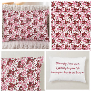 Sonder-Blumenmuster mit Text Dekokissen