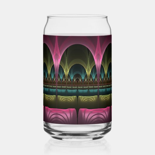 Sonder-Fantasie-Muster-Abstract-Bunte-Fraktal Dosenglas (Vorderseite)