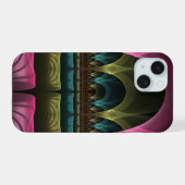 Sonder-Fantasie-Muster abstrakt farbenfroh Fraktal iPhone 15 Hülle (Rückseite (Horizontal))