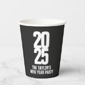 Sonderaktion 2025 für das neue Jahr mit weißem Tex Pappbecher (Vorderseite)