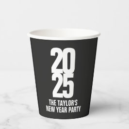 Sonderaktion 2025 für das neue Jahr mit weißem Tex Pappbecher