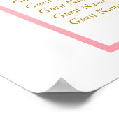 Sonderaktion 2 - Rosa Blütenblau-Blütengoldplakett Poster (Ecke)