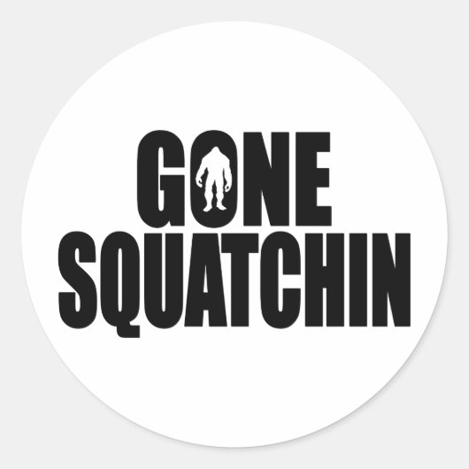 Sonderaktion für das Design von Funny GONE SQUATCH Runder Aufkleber (Vorderseite)