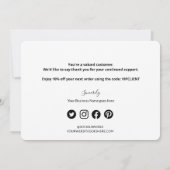 Sonderaktion für Firmenlogos 10 % bieten maßgeschn Dankeskarte (Rückseite)