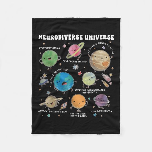 Sonderaktion "Neurodiverser Universum Space Planet Fleecedecke (Vorderseite)