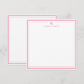 Sonderanfertigung: Briefpapier mit rosa Rand und M Mitteilungskarte (Vorne/Hinten)