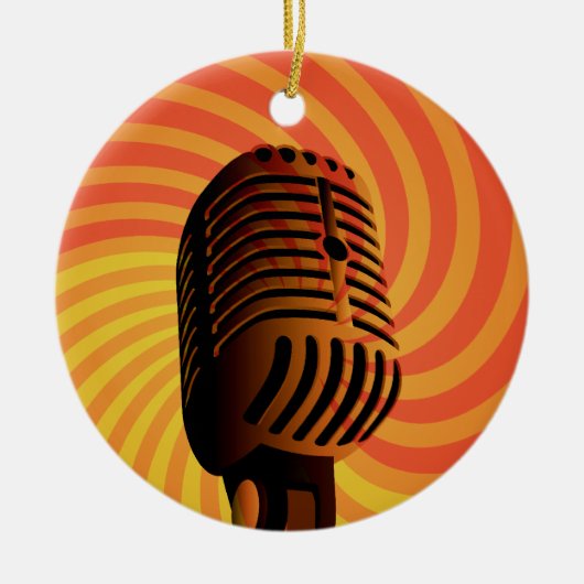 Sonderanfertigung für Retro-Mikrofon Keramik Ornament (Vorne)