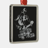 Sonderanfertigung für Skateboarden Silbernes Ornament (Rechts)