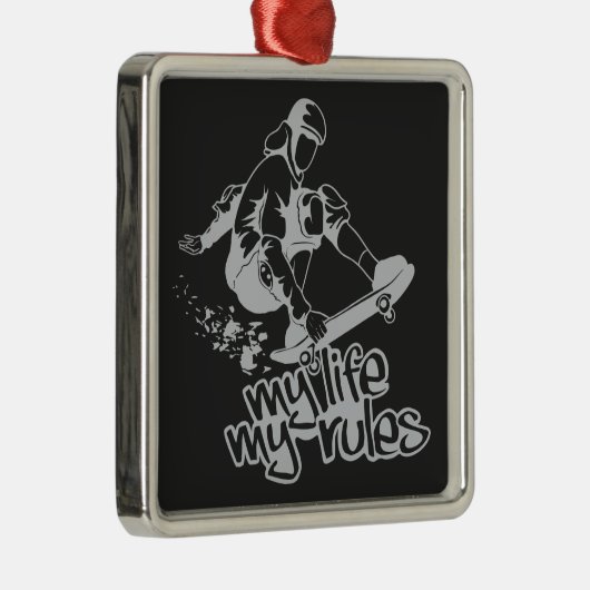 Sonderanfertigung für Skateboarden Silbernes Ornament (Rechts)