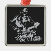 Sonderanfertigung für Skateboarden Silbernes Ornament (Vorne)