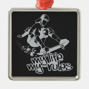 Sonderanfertigung für Skateboarden Silbernes Ornament
