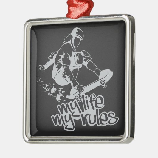 Sonderanfertigung für Skateboarden Silbernes Ornament (Links)