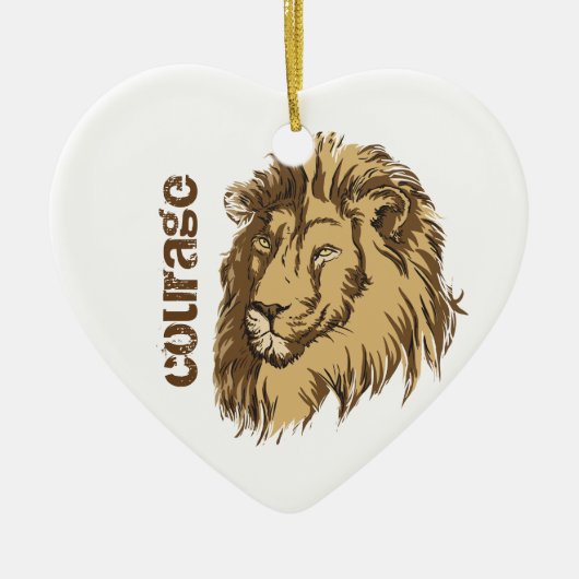 Sonderanfertigung Lion Head Courage Keramik Ornament (Vorne)