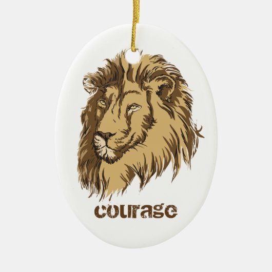 Sonderanfertigung Lion Head Courage Keramikornament (Vorne)