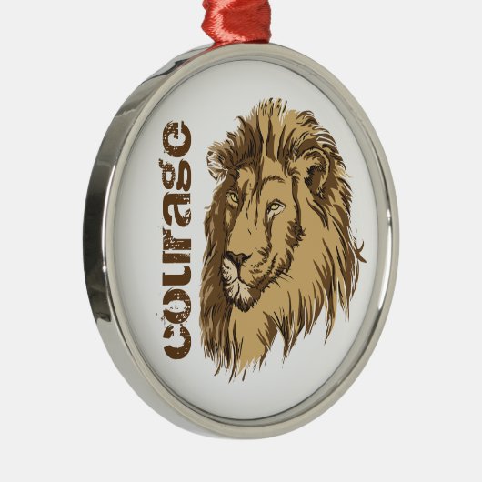 Sonderanfertigung Lion Head Courage Silbernes Ornament (Rechts)