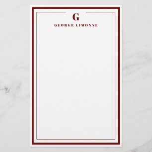 Sonderanfertigung Monogramm Zimt-Rosen-Rand Briefp Briefpapier