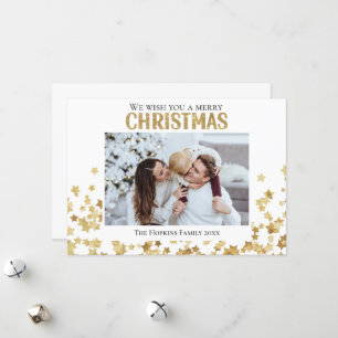 Sonderanfertigungen Foto mit Goldstar Weihnachtska Feiertagskarte