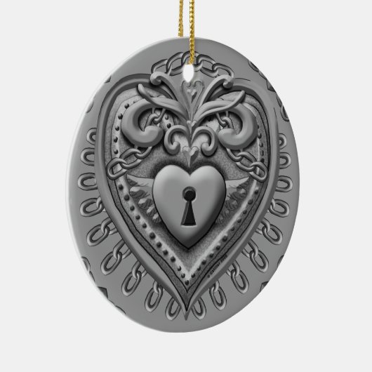 Sonderanfertigungen für die Silvery Heart Lock Keramik Ornament (Rechts)
