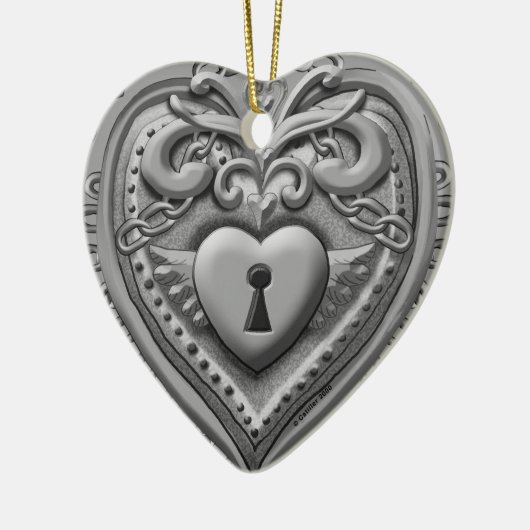 Sonderanfertigungen für die Silvery Heart Lock Keramikornament (Links)
