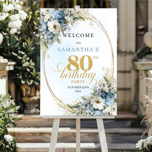 Sonderangebot Boho Eukalyptus Blumen 80. Geburtsta Poster