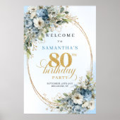 Sonderangebot Boho Eukalyptus Blumen 80. Geburtsta Poster (Vorne)