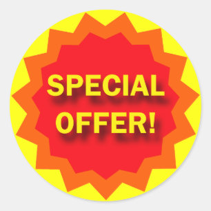 SONDERANGEBOT - EINZELHANDELSSIGN RUNDER AUFKLEBER