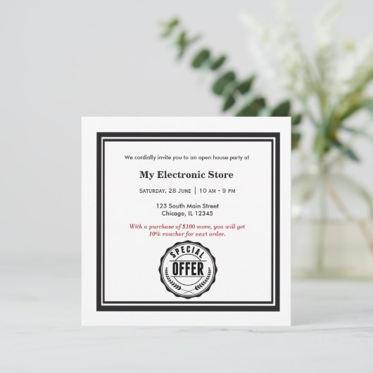 Sonderangebot Grand Opening Einladung (Stehend Vorderseite)