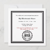 Sonderangebot Grand Opening Einladung (Vorderseite)